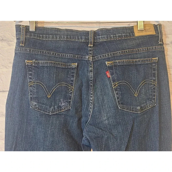 Levi's 550 Relaxed Fit Bootcut Denim Jeans Size 14 Long Blue Pockets Flaw - Picture 4 of 5